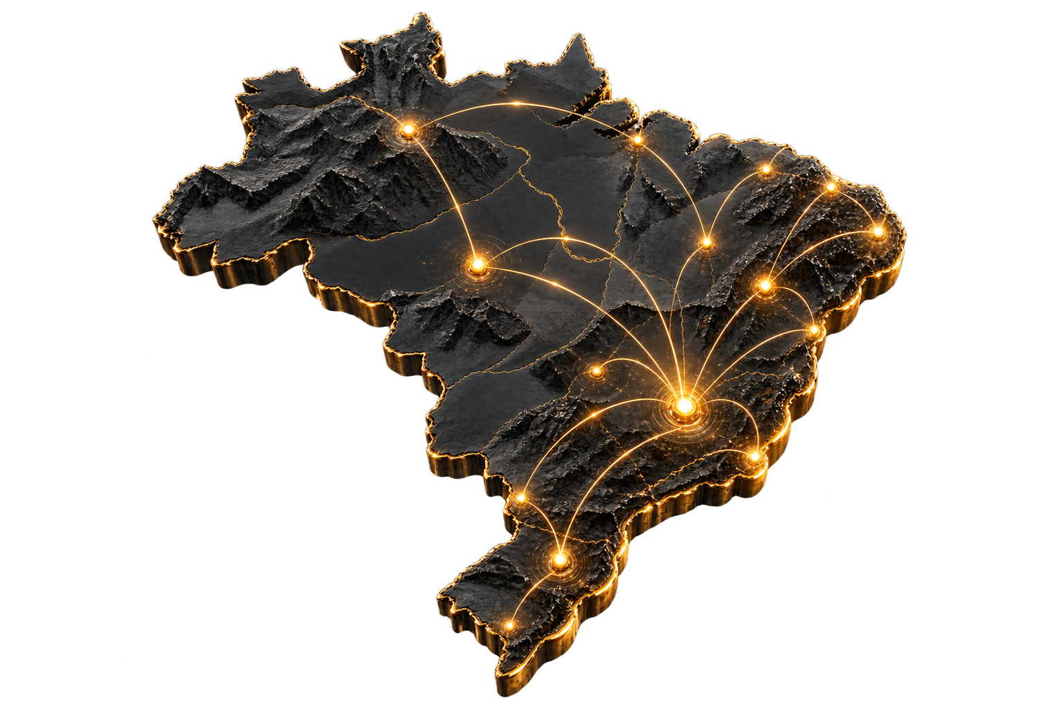 Rede de distribuição AntiShock conectando diferentes regiões do Brasil